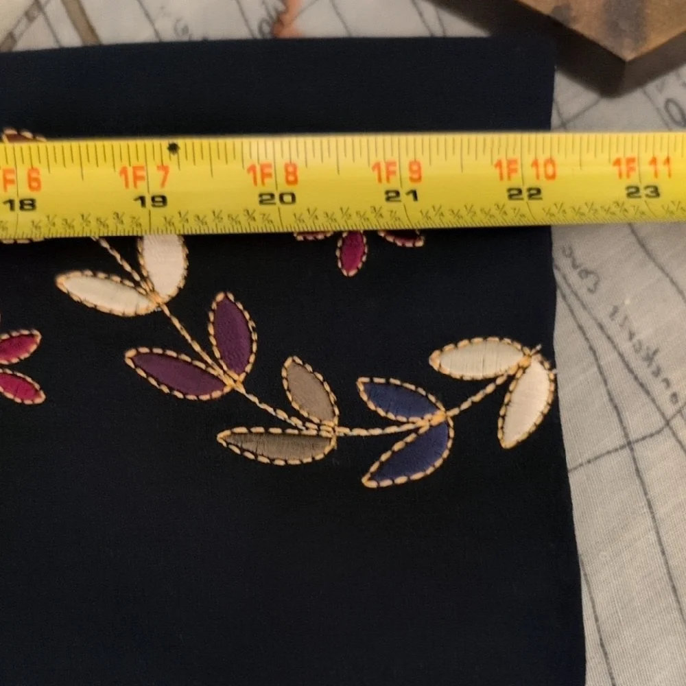 Dennis Basso Midnight Blue Jacket Embroidered Floral Classy Zip Front 16 - Picture 15 of 16